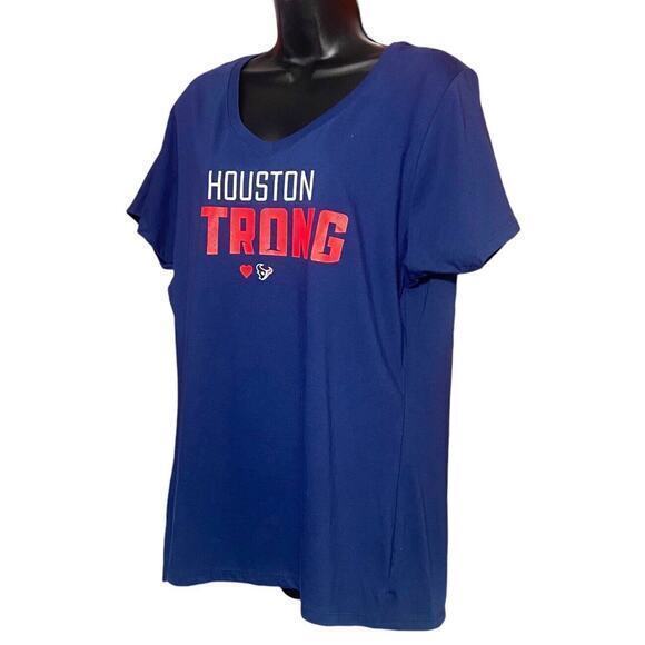NFL Pro Line Fanatics Texans Women's‎ Navy Houston Strong V-Neck Shirt Sz XL NWT - Picture 4 of 10